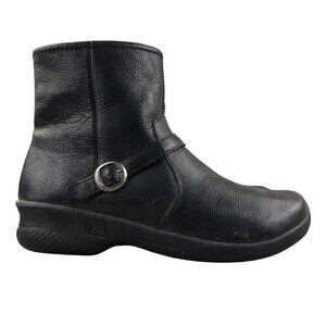 Keen Black Leather Ankle Boots with Buckle